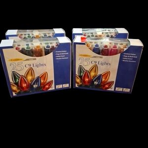 Set Of 4 vintage Celebrations 25 Ct 25 feet C9 Christmas lights.